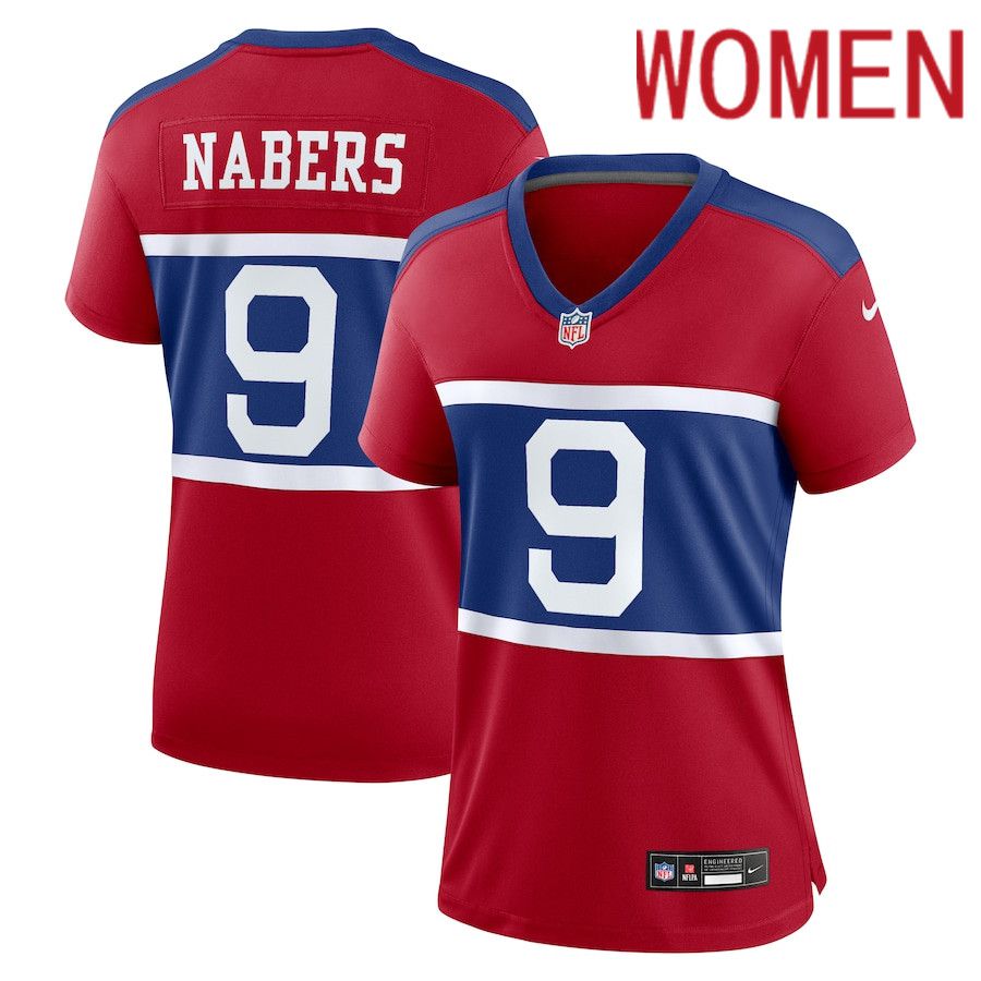Women New York Giants #9 Malik Nabers Nike Century Red Alternate Player Game NFL Jersey->women nfl jersey->Women Jersey